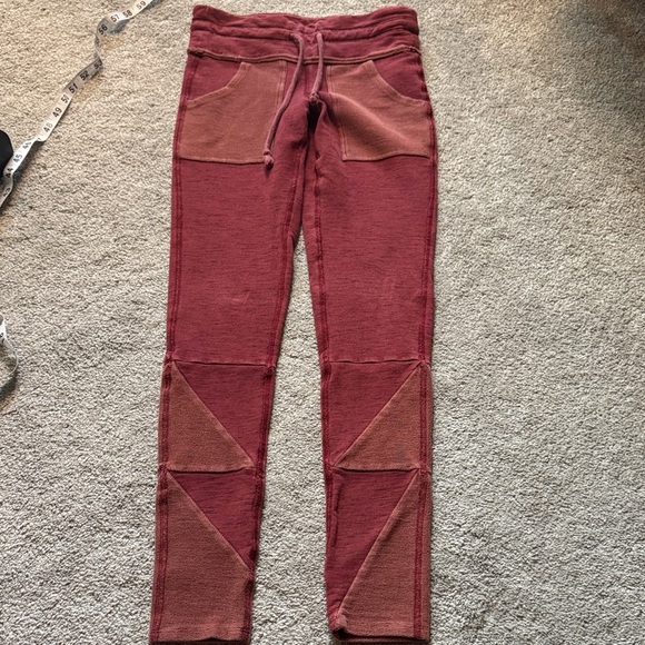 free people movement Pants - Free People Patchwork Leggings Red